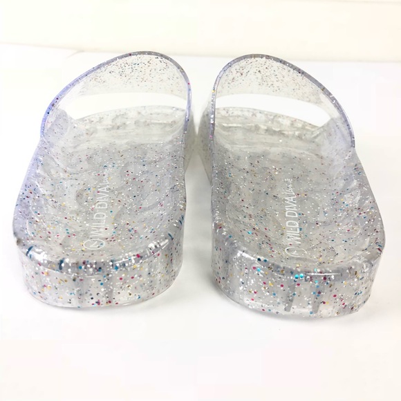 Wild Diva Transparent Glitter Jelly Slides 7 - Picture 4 of 7